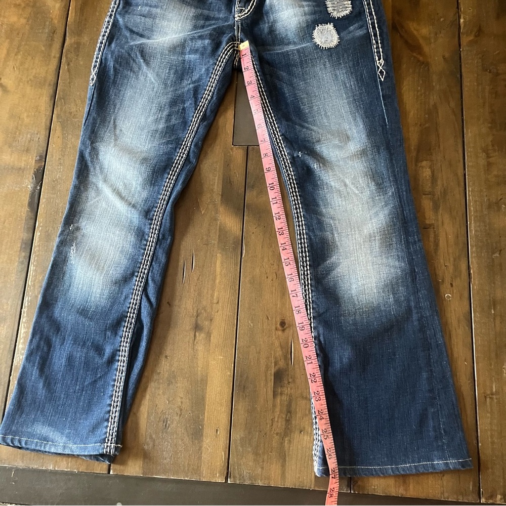 Rock Revival Alanis Boot Cut Woman’s Jeans Size 30 Denim Wash Embroidered - Picture 6 of 16